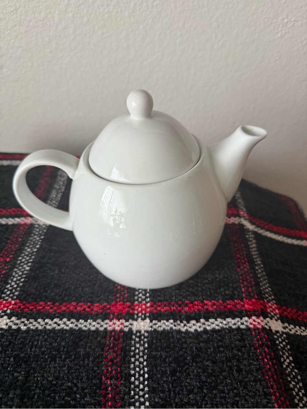 Cost Plus World Market White Ceramic Teapot with Rounded Spout